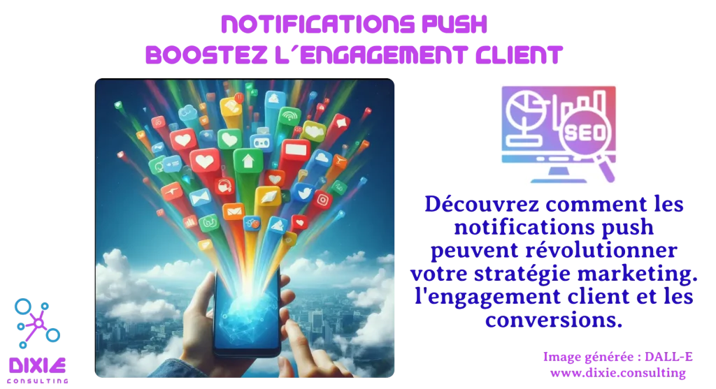 Smartphone affichant des notifications push colorées