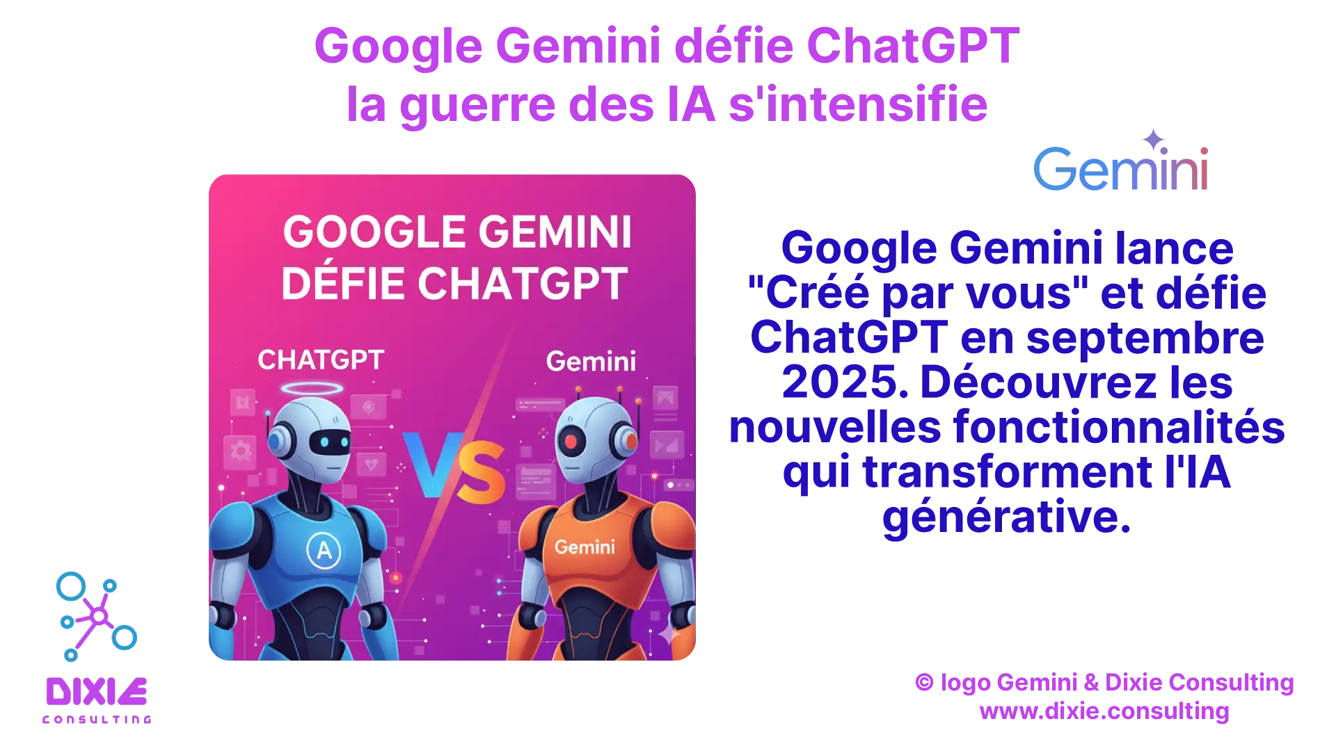 Gemini de Google contre ChatGPT d'OPENAI : la guerre continue plus que jamais
