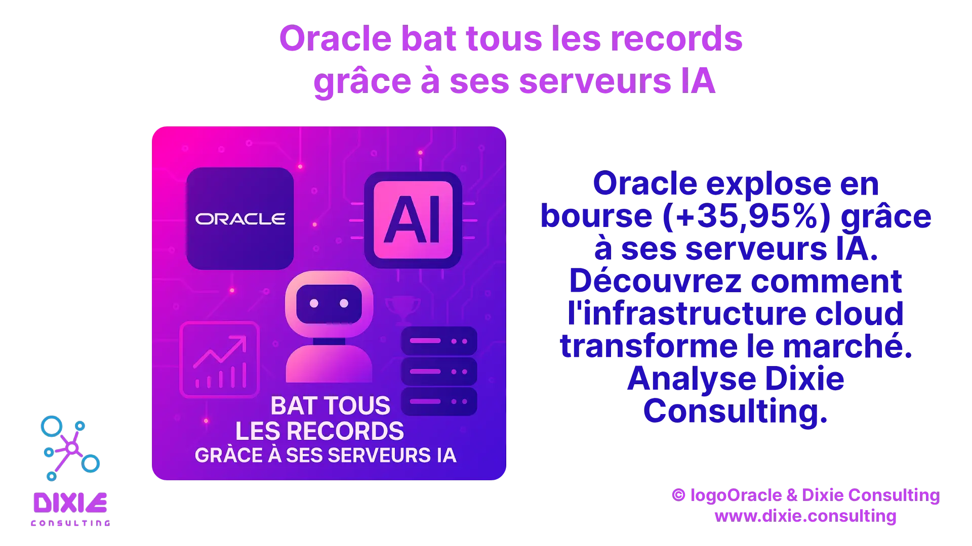 oracle explose en bourse grâce à ses serveurs pour IA