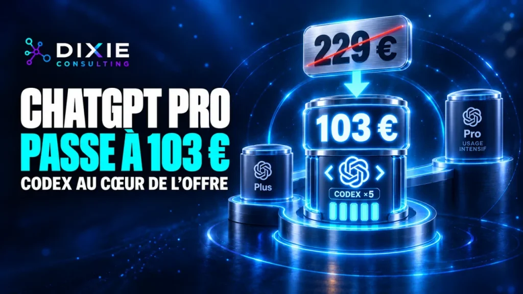 ChatGPT Pro passe à 103 € : ce qui change pour Codex