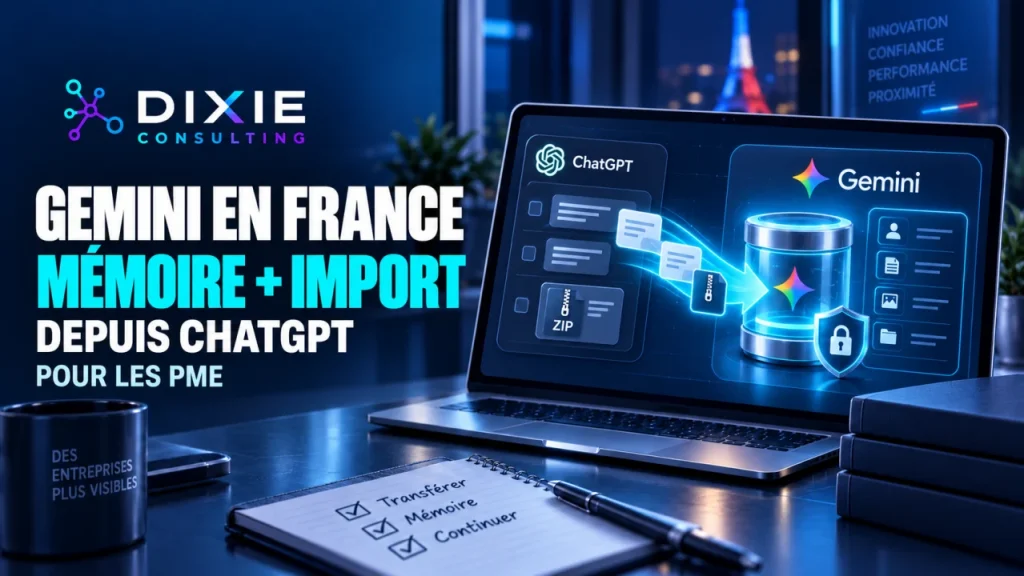 Gemini en France : mémoire et import ChatGPT pour les PME