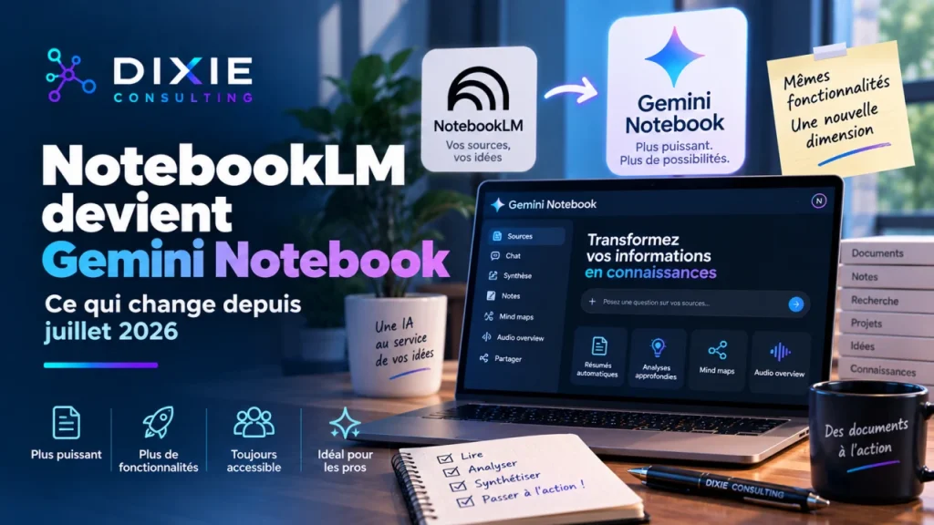 NotebookLM devient Gemini Notebook : ce qui change vraiment